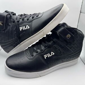 Fila Men's Black and White High-Top Sneakers